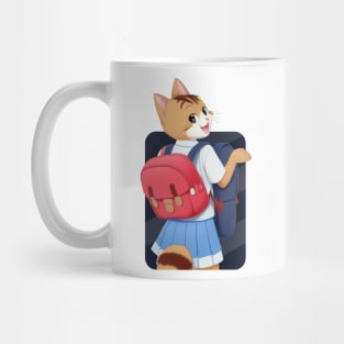 Happy Cat Friends Going to School Mug